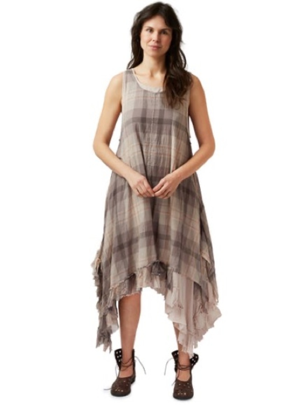 Ewa i Walla Checked Voille Dress EUC